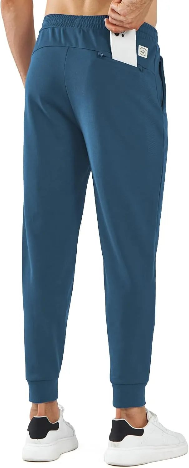 NORTHYARD Men's Cotton Athletic Jogger Sweatpants with Zipper Pockets Running Workout Gym Tapered Pants Comfy Lounge Pants
