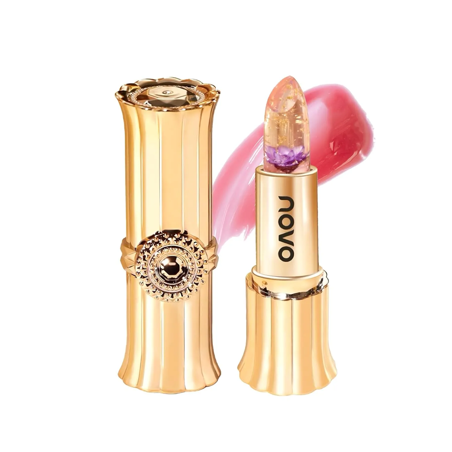 Novo Color-Changing Flower Lip Balm - Hydrating Moisturizing Lip Balm with Temperature-Sensitive Tint, Non-Stick, Smudge-Proof, Natural Glow for All Skin Tones, Gift-Ready, Blue Rose (3.3g)