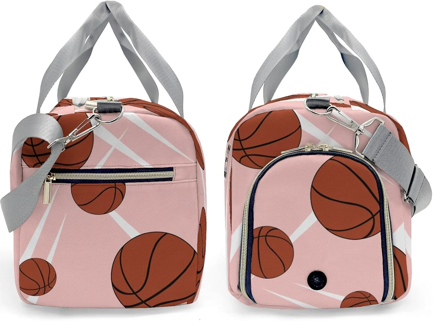 Number Sport Basketball Player Team Peach Personalized Gym Dance Bag for Girls Boys,Custom Name Sport Duffel Bag Weekender Bags Carry On Travel Duffel Bag
