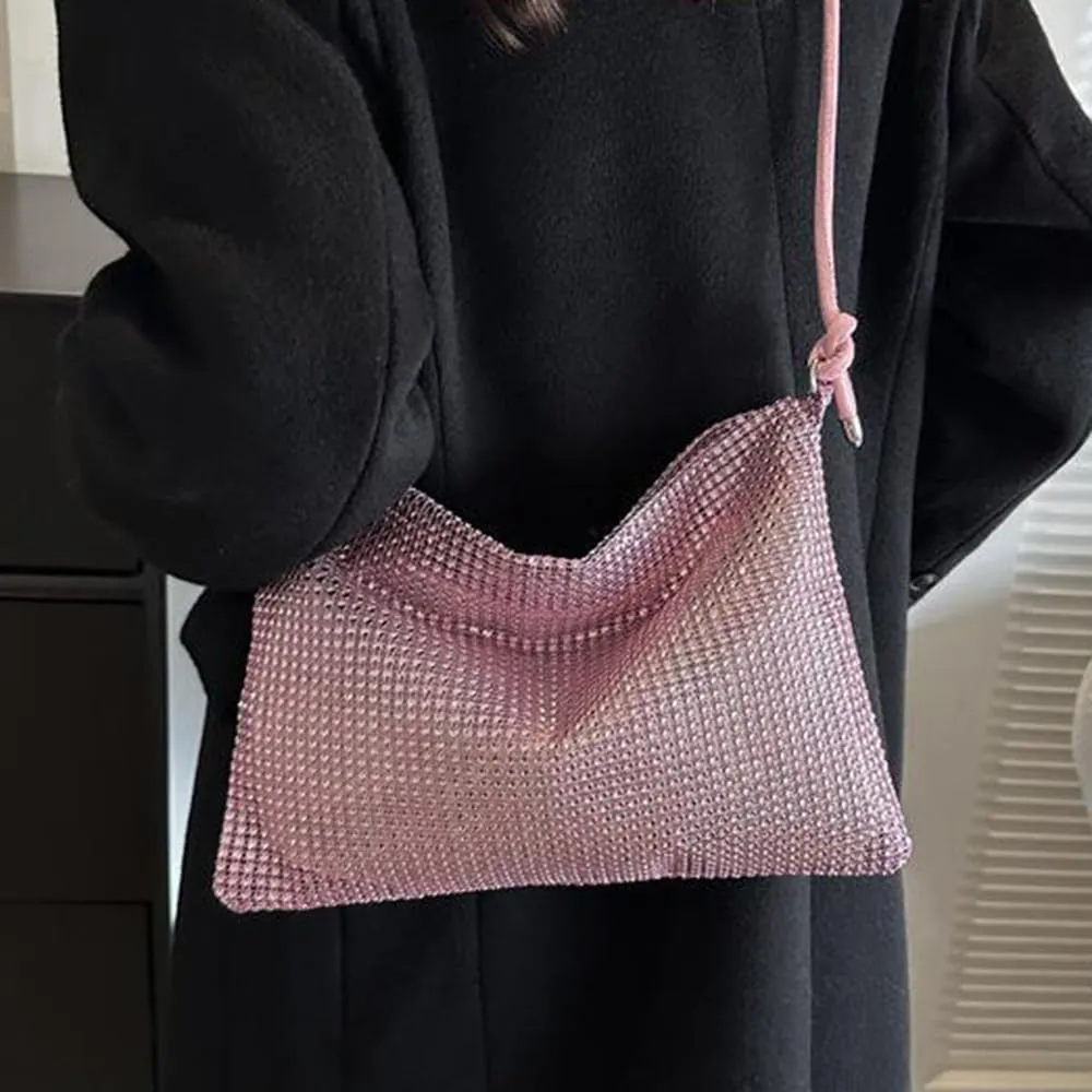Octwine Rhinestones Evening Bucket Purse Handbag - Sparkly Shoulder Bag for Women's Party Prom