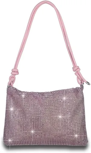 Octwine Rhinestones Evening Bucket Purse Handbag - Sparkly Shoulder Bag for Women's Party Prom