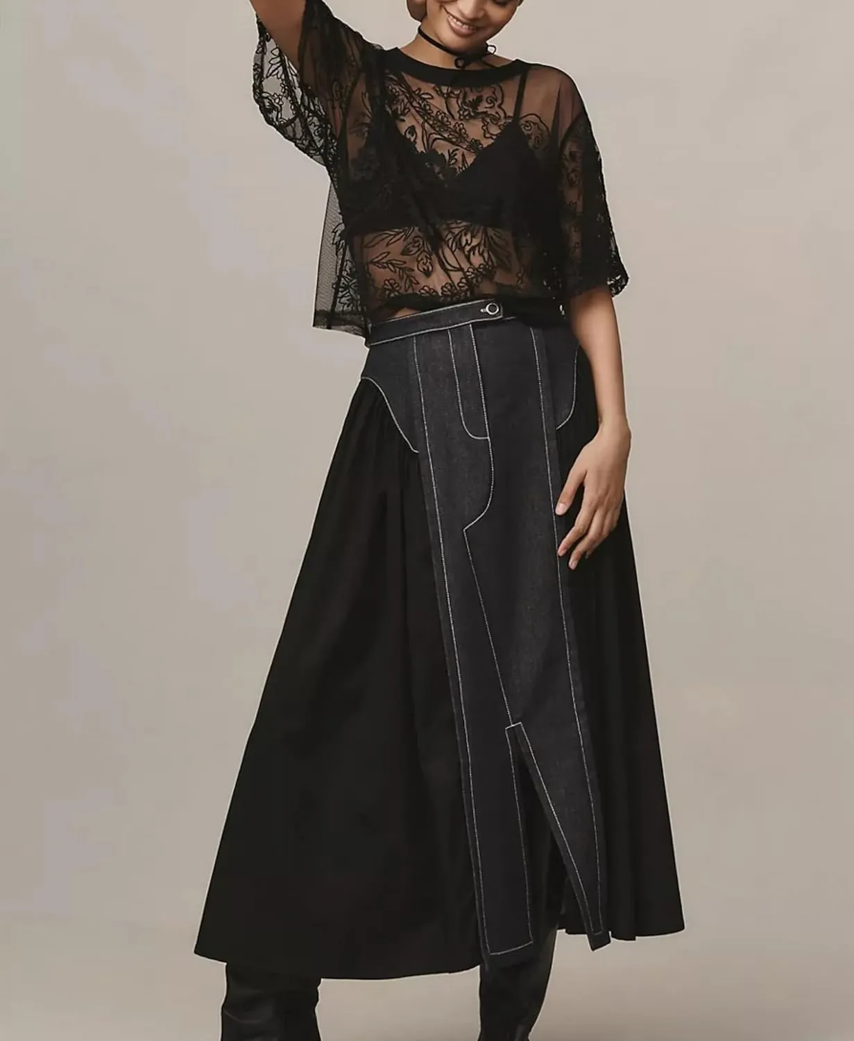 OPCAKM Women's Mesh Tops Y2K Short Sleeve Sheer Lace Embroidered Shirts Layering See Through Blouse