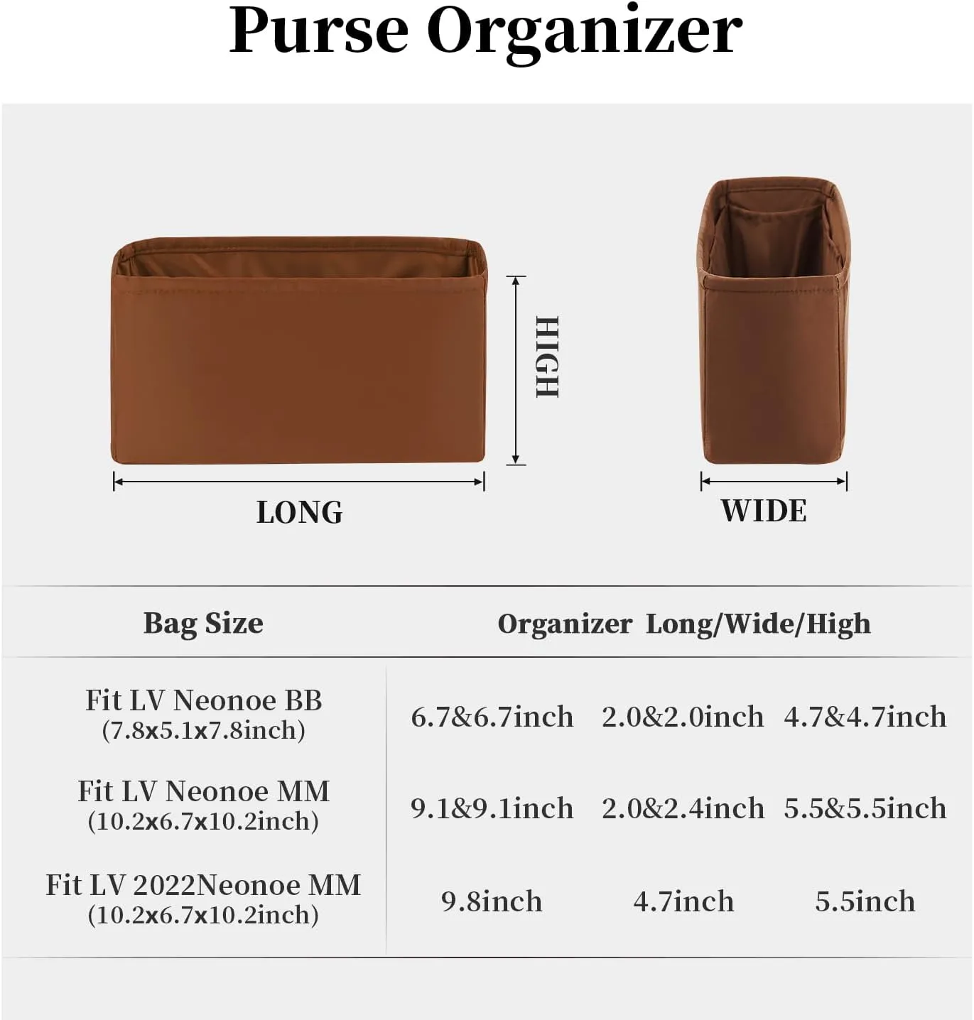 Organizer for Luxury Bag with Silky Satin, Tote Bag Inner and Purse Bags Storage Fit for Neonoe BB/MM/2022 MM Bags, Multiple Pockets Capacity, Lightweight for Daily Use(Ruby, Neonoe MM)