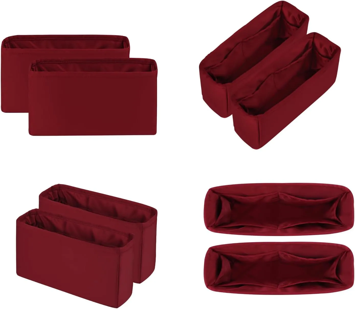 Organizer for Luxury Bag with Silky Satin, Tote Bag Inner and Purse Bags Storage Fit for Neonoe BB/MM/2022 MM Bags, Multiple Pockets Capacity, Lightweight for Daily Use(Ruby, Neonoe MM)