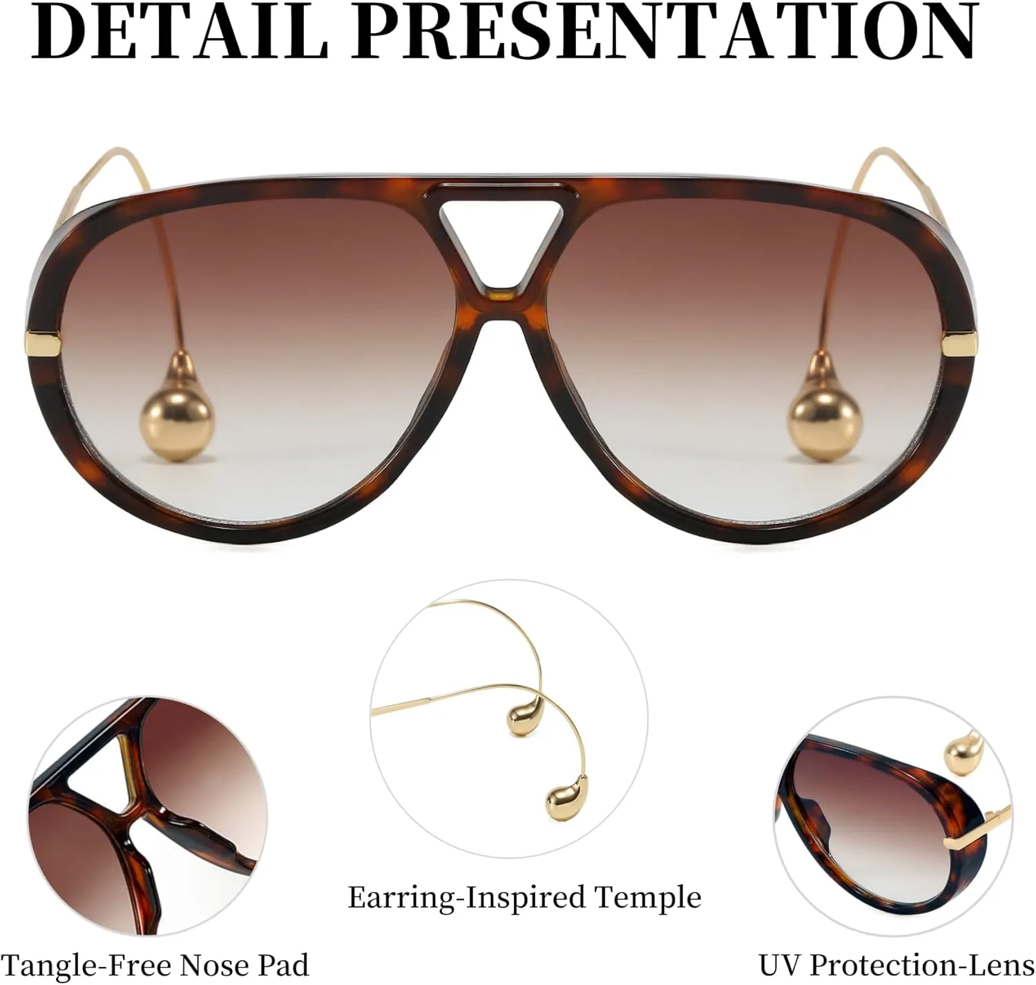 Oversized Retro Aviator Sunglasses for Women Fashion UV Protection 2025 Trendy Large Frame Sunglasses Womens