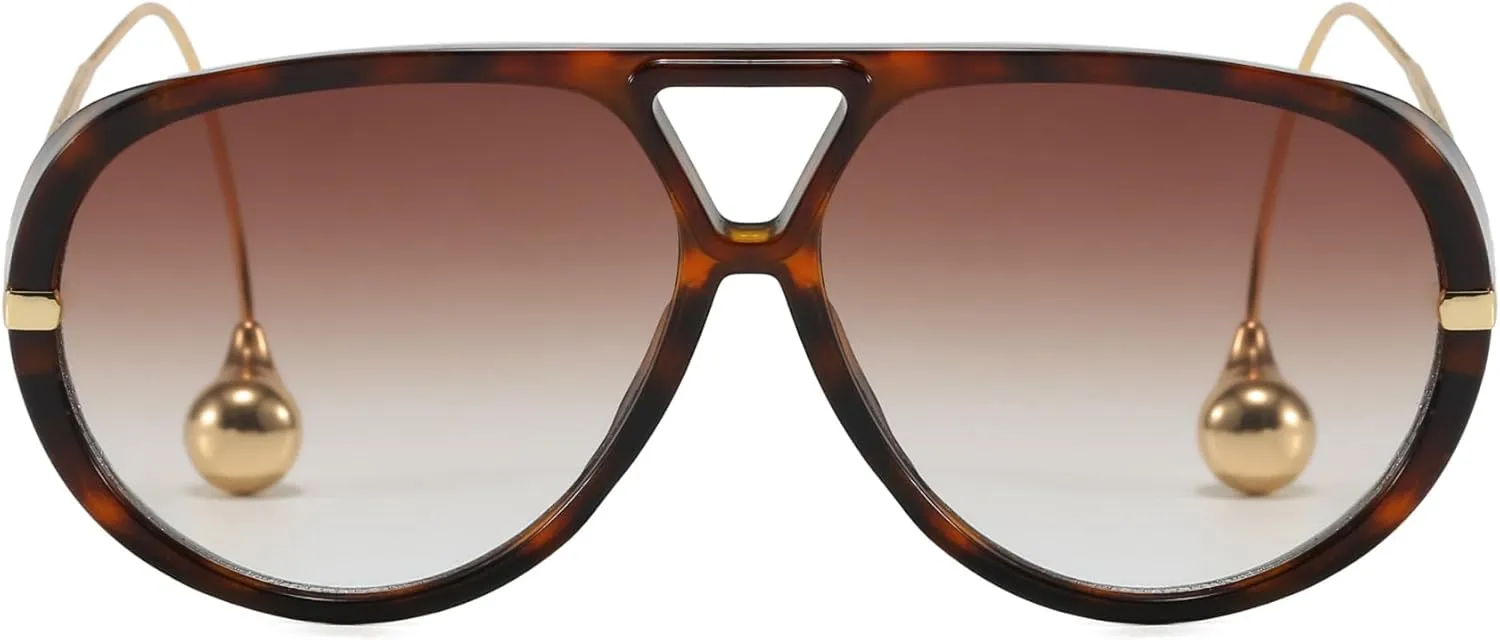 Oversized Retro Aviator Sunglasses for Women Fashion UV Protection 2025 Trendy Large Frame Sunglasses Womens
