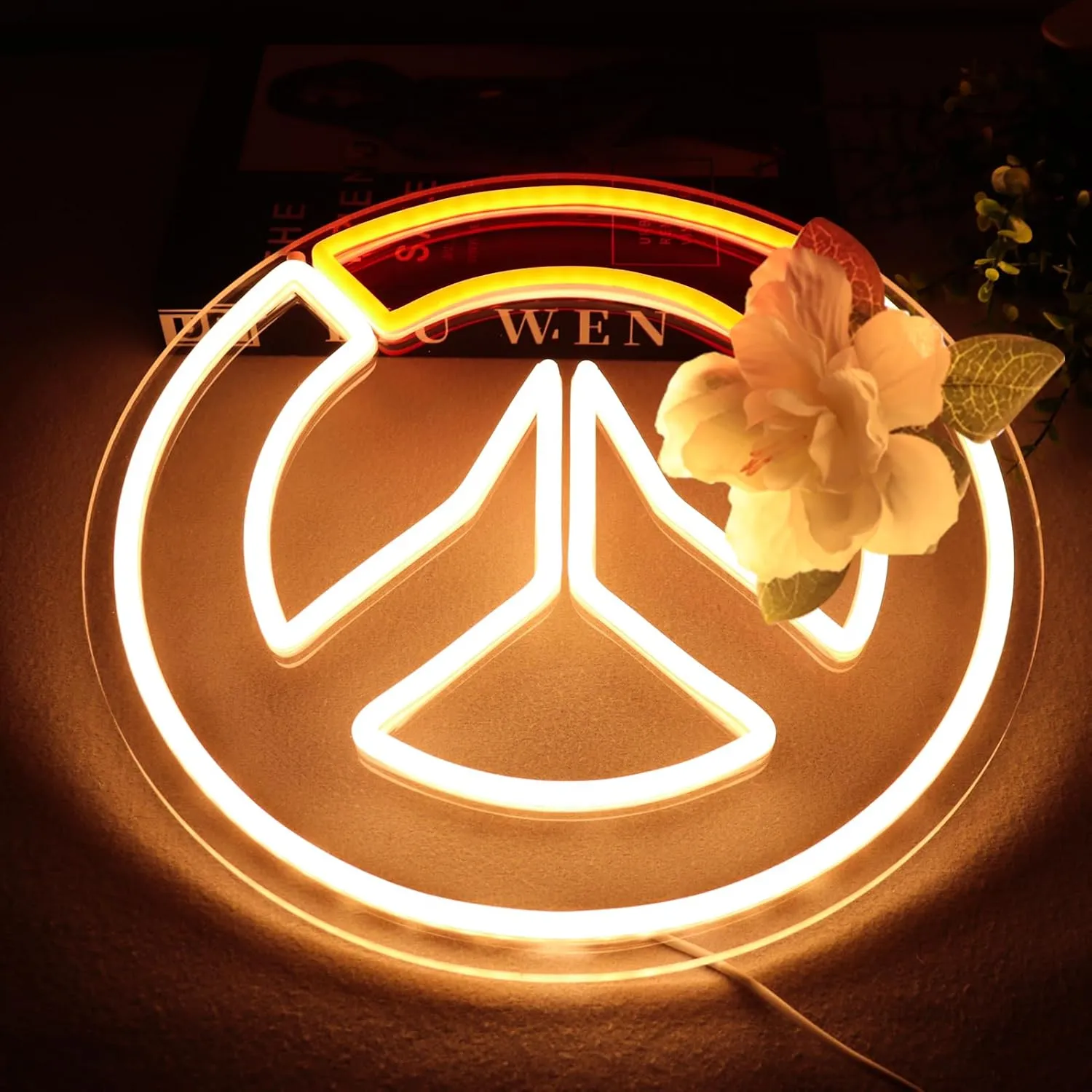 OW Game Neon Sign for Game Zone Decor,Led Lights for Man Cave PlayRoom Internet Bar or Bedroom Decoration.5V USB Powered,Easy Hanging.