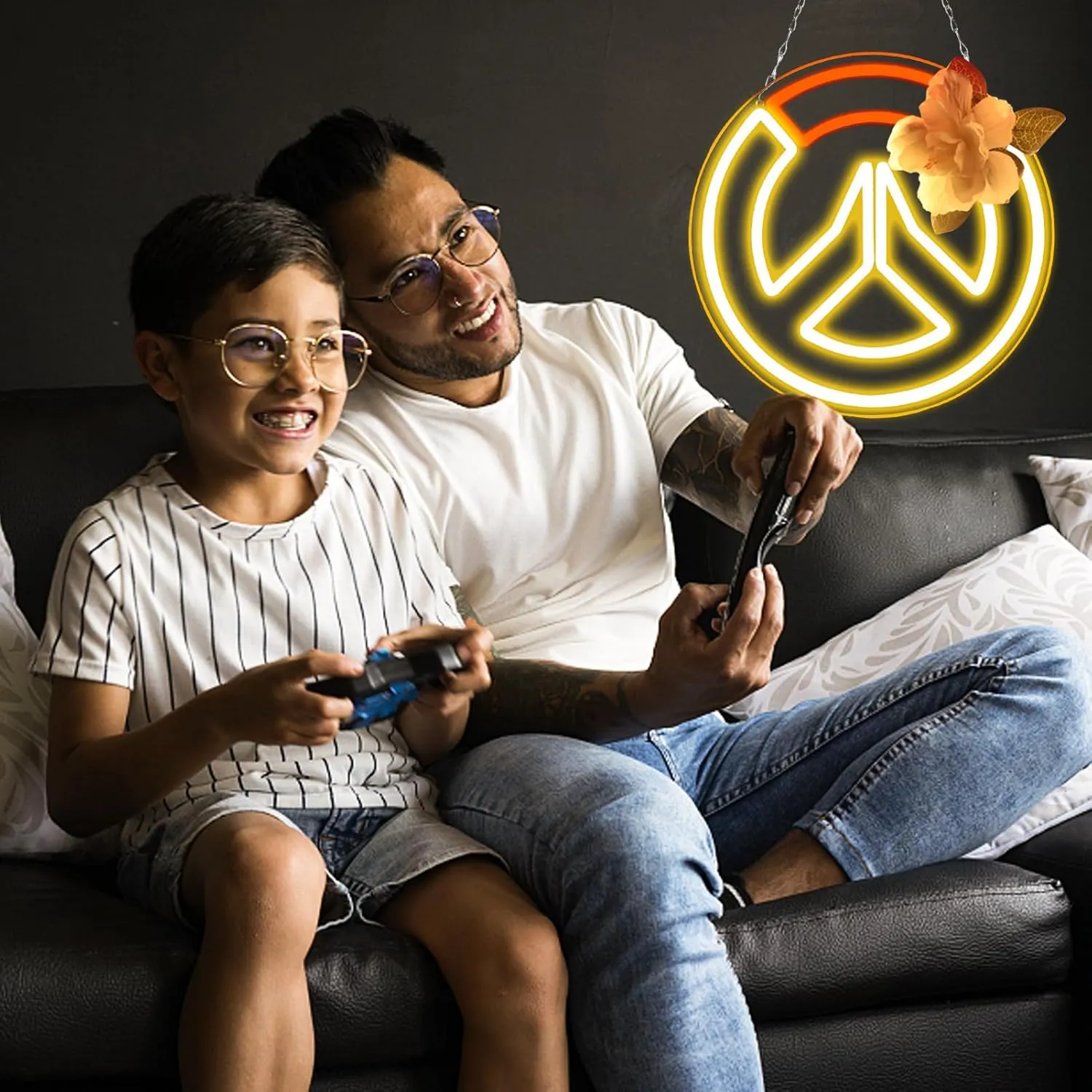 OW Game Neon Sign for Game Zone Decor,Led Lights for Man Cave PlayRoom Internet Bar or Bedroom Decoration.5V USB Powered,Easy Hanging.