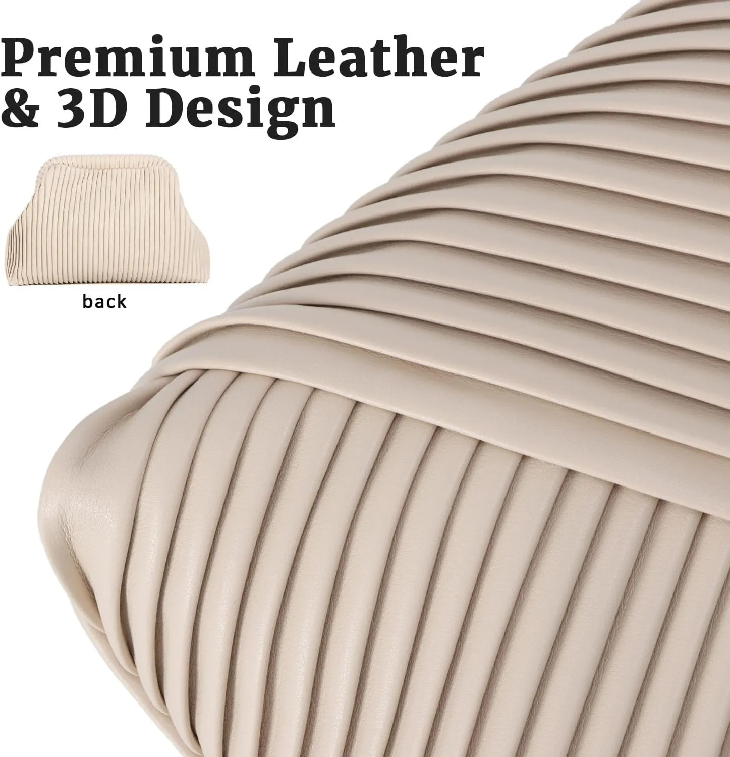 Oweisong Striped Clutch Purse for Women Ruched Leather Evening Bag Small Handbag Purse Cloud Dumpling Bag with Chain