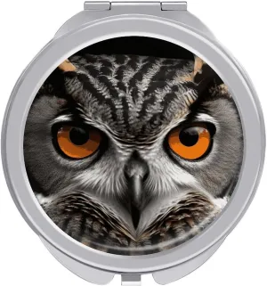 Owl Eyes Portable Makeup Mirror, Sided Travel Hand Mirror Mini Folding Mirror for Precise Makeup Women Daily Use