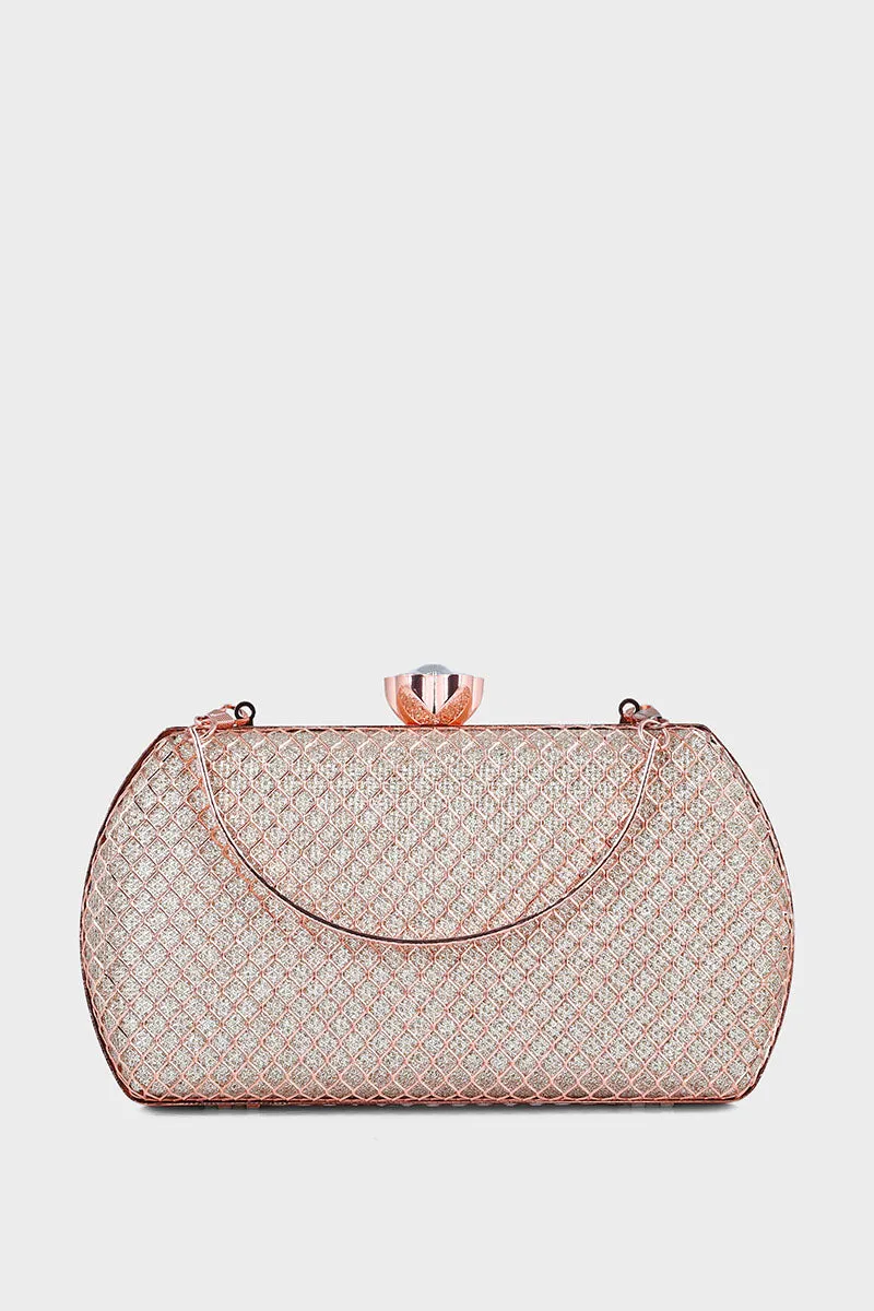 Party Wear Clutch B20764-Peach
