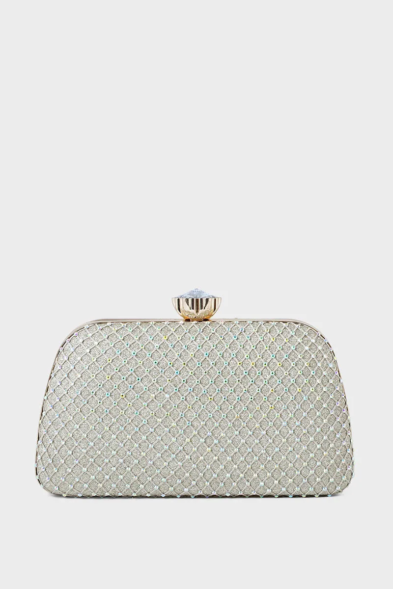 Party Wear Clutch B21597-Golden