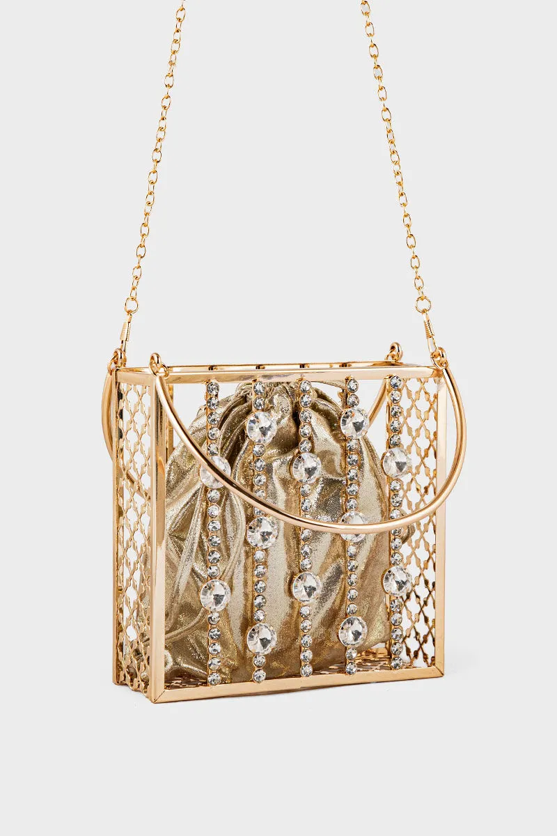 Party Wear Clutch BH0120-Golden
