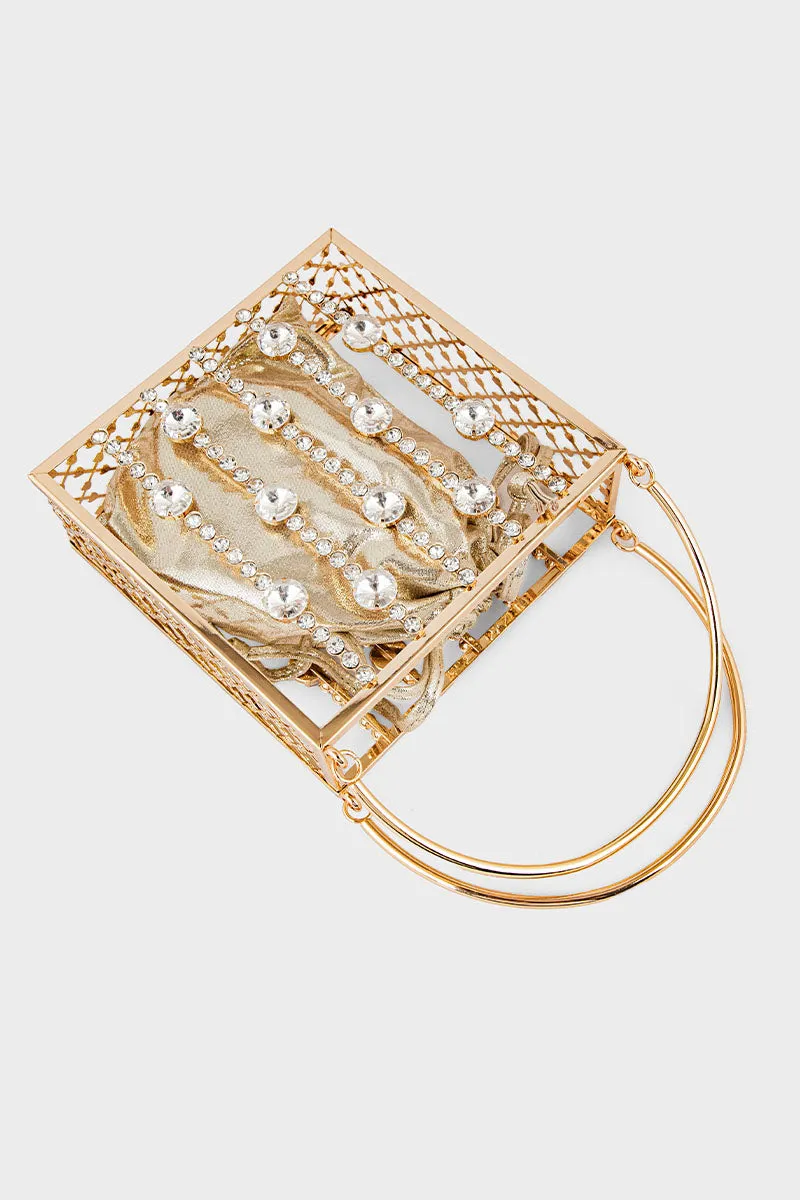 Party Wear Clutch BH0120-Golden