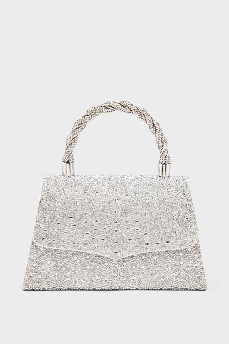 Party Wear Clutch BH0123-White