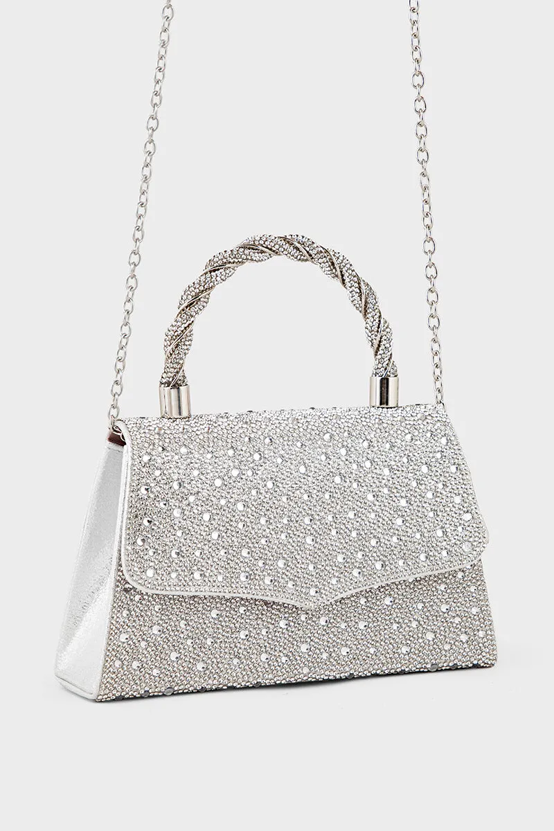 Party Wear Clutch BH0123-White