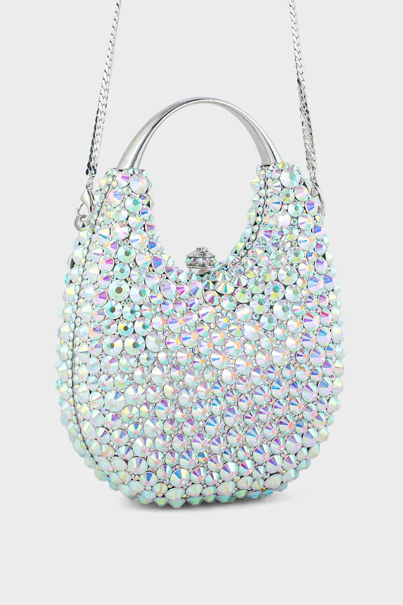Party Wear Clutch BK4055-AB White