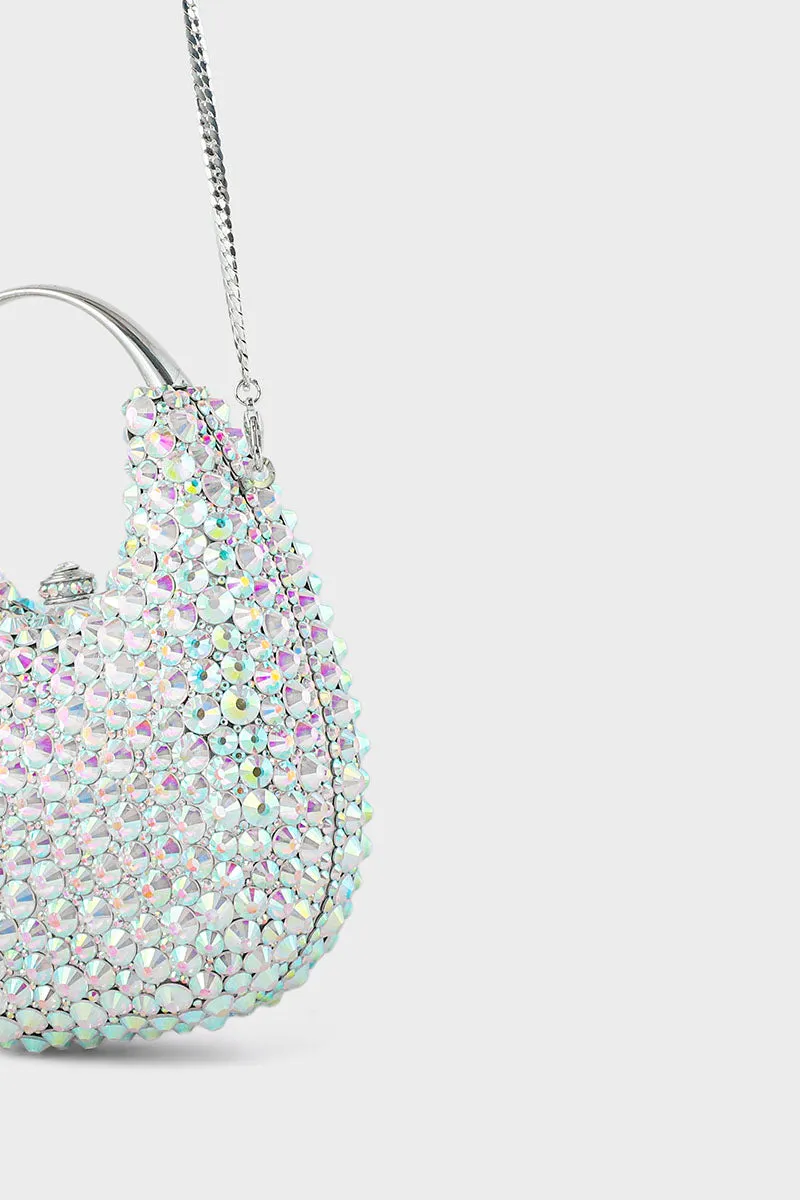 Party Wear Clutch BK4055-AB White