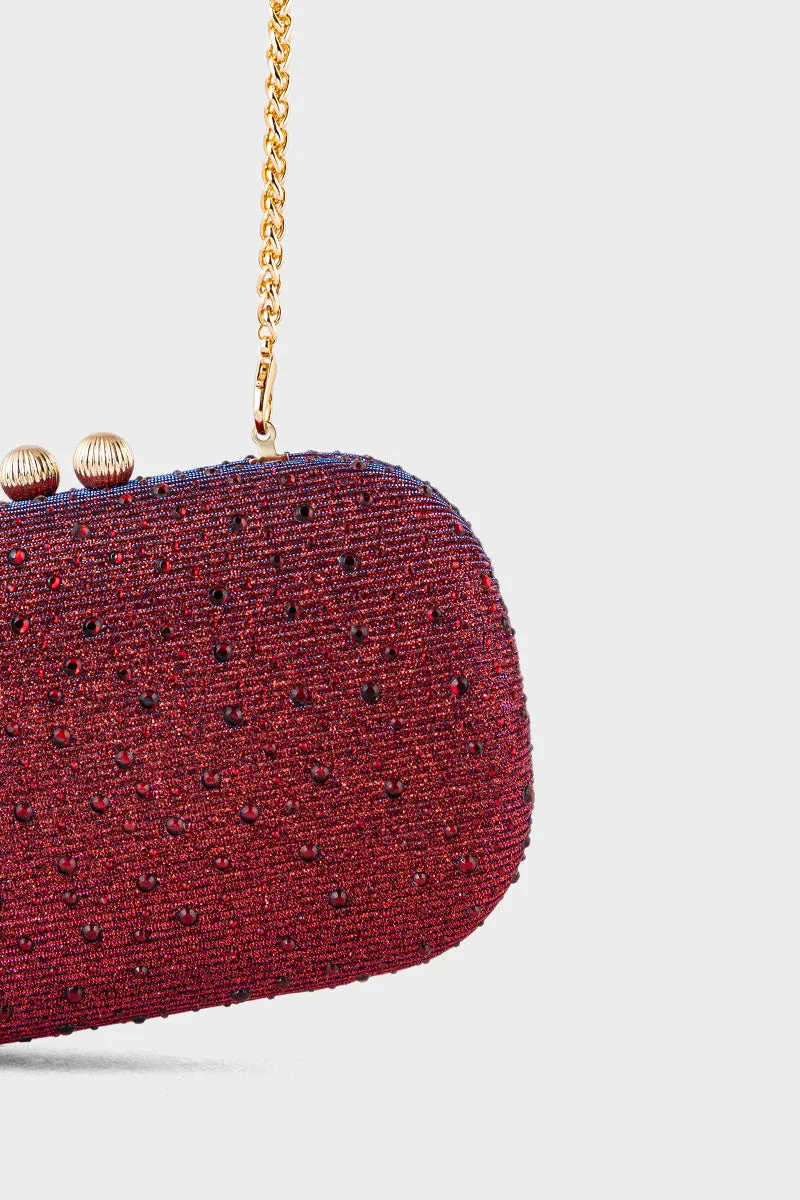 Party Wear Clutch BK4077-Maroon