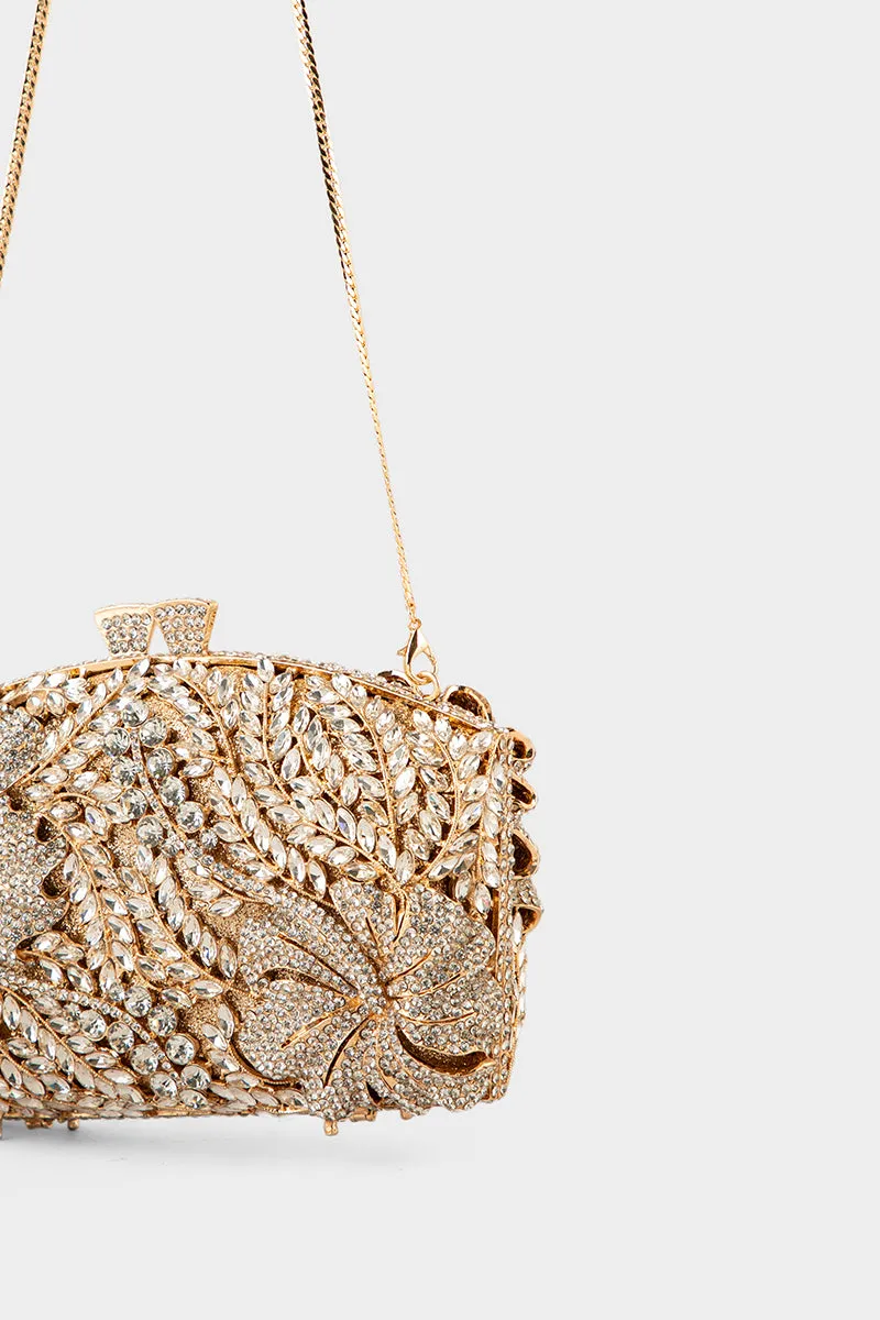 Party Wear Clutch BK4092-Golden