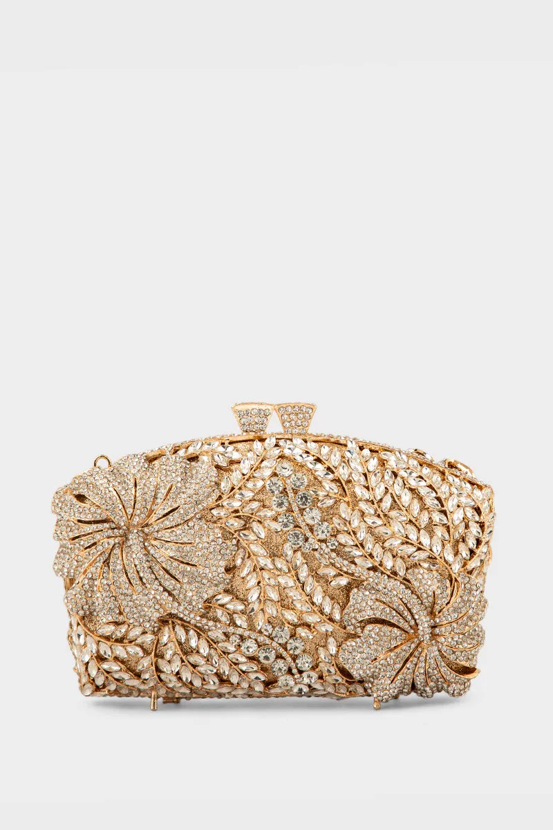 Party Wear Clutch BK4092-Golden