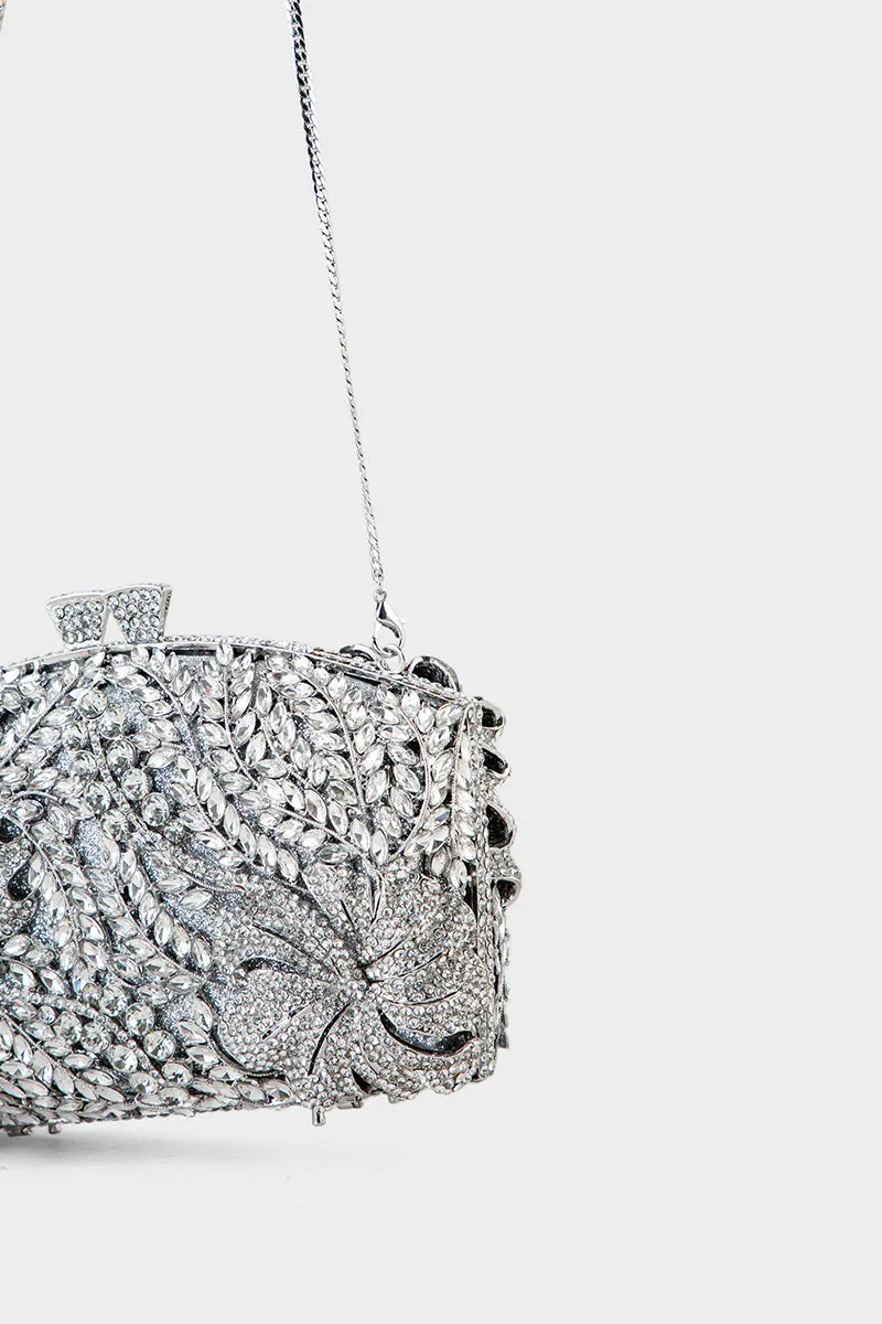 Party Wear Clutch BK4092-Silver