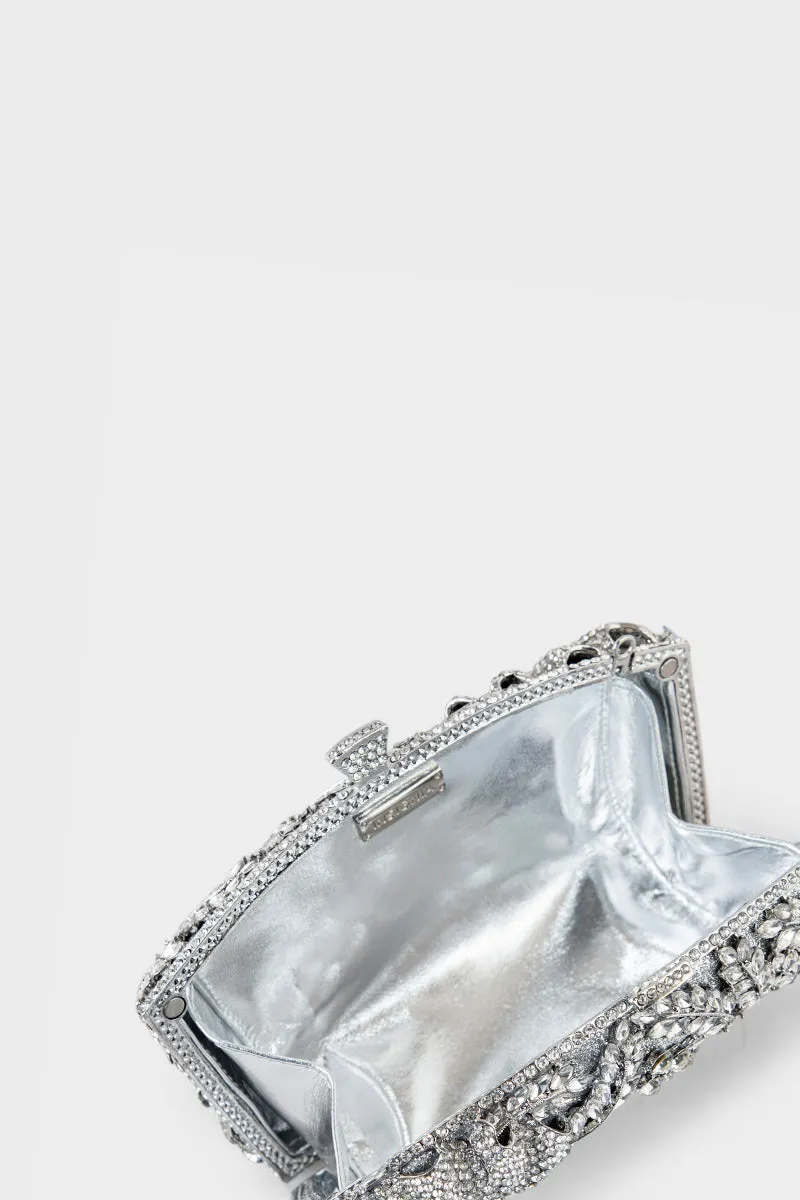 Party Wear Clutch BK4092-Silver