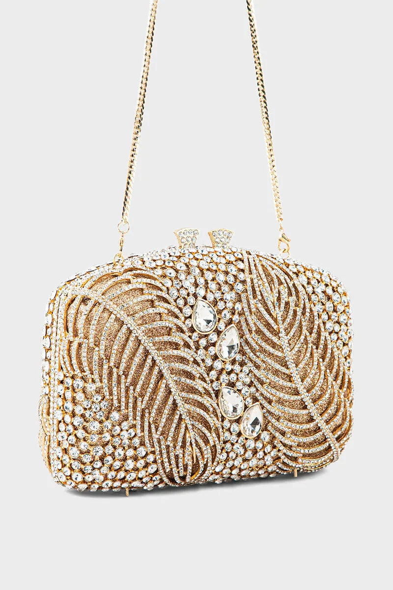 Party Wear Clutch BK4096-Golden