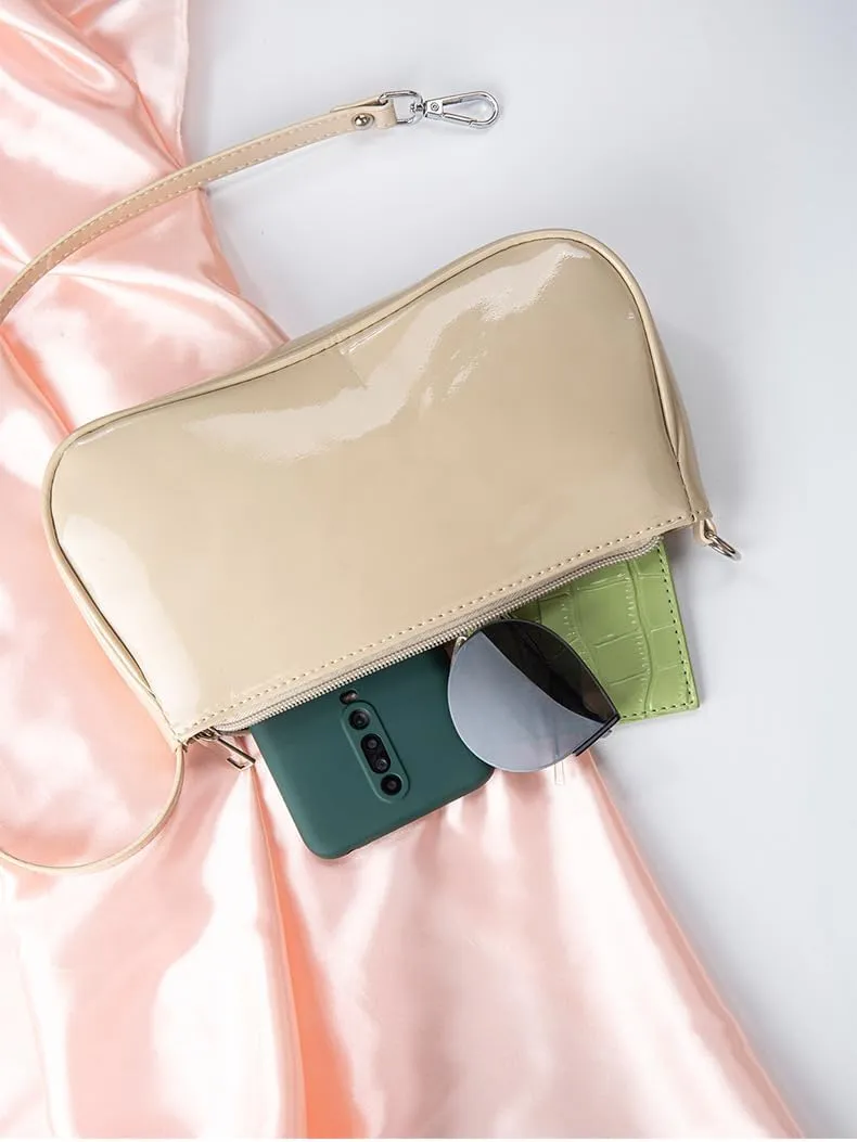 Patent Leather Evening Purse Shiny Elegant Clutch Purse Mini Shoulder Bag