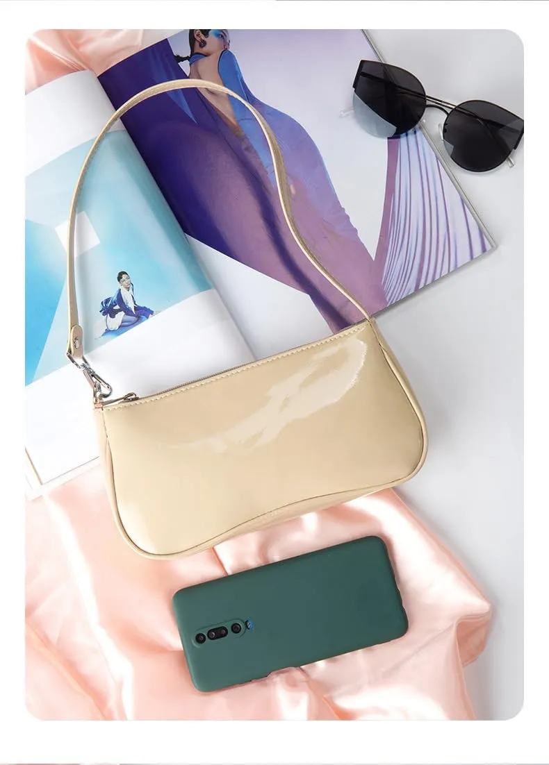 Patent Leather Evening Purse Shiny Elegant Clutch Purse Mini Shoulder Bag