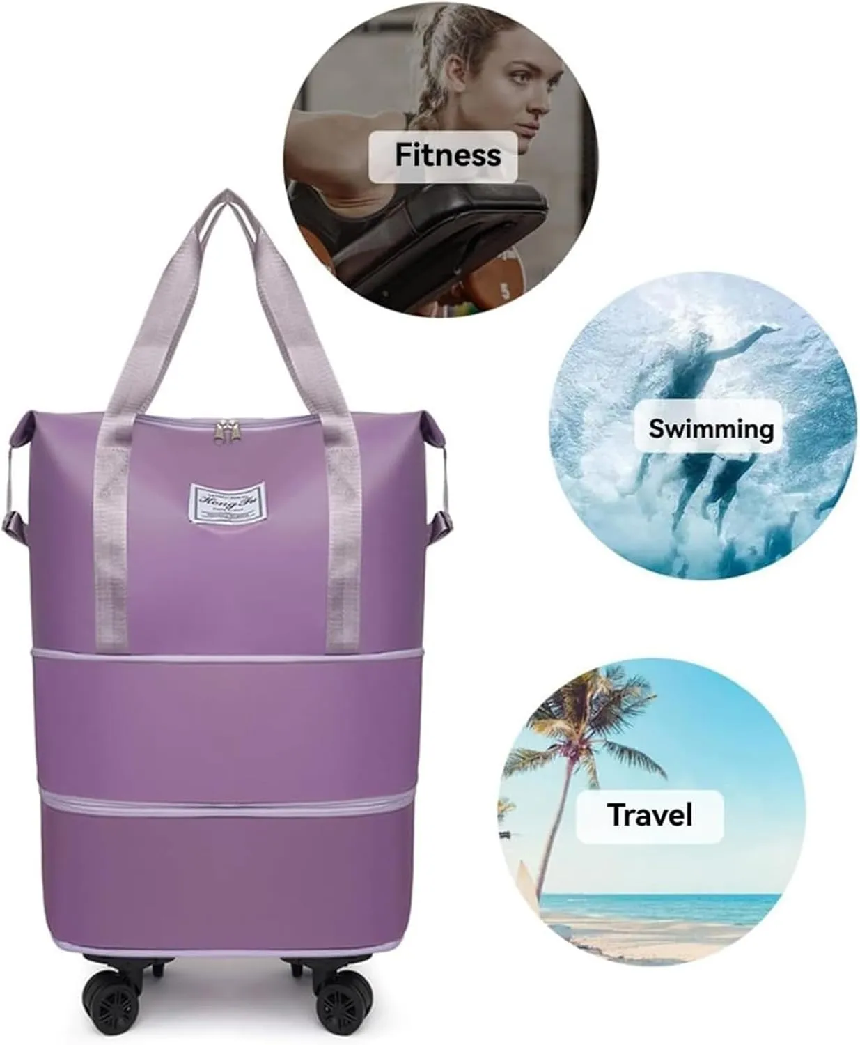 Pepepo Travel Bag with Wheels-(2025 New Large Capacity Travel Bag - Universal Wheel Removable) (Blue,Non-wheeled)