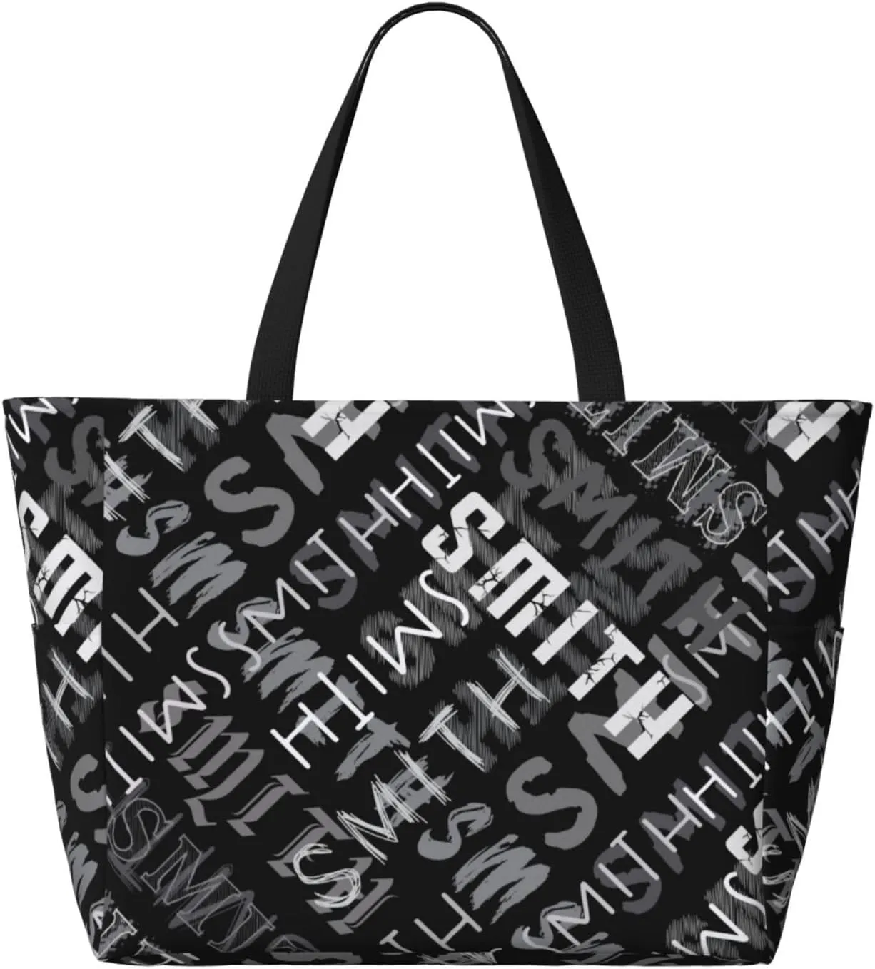 Personalized Beach Bag Custom Totes Bag Sandproof Swim Pool Bag With Zipper And Pockets for Women Travel Vacation Gym