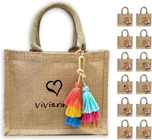 Personalized Bridesmaid Bags - Cute Burlap Tote Bags