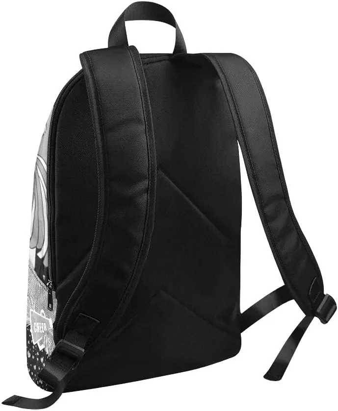 Personalized Cheer Cheerleader Grey Print Backpack with Name Custom Travel Daypack Bag for Man Woman Gifts