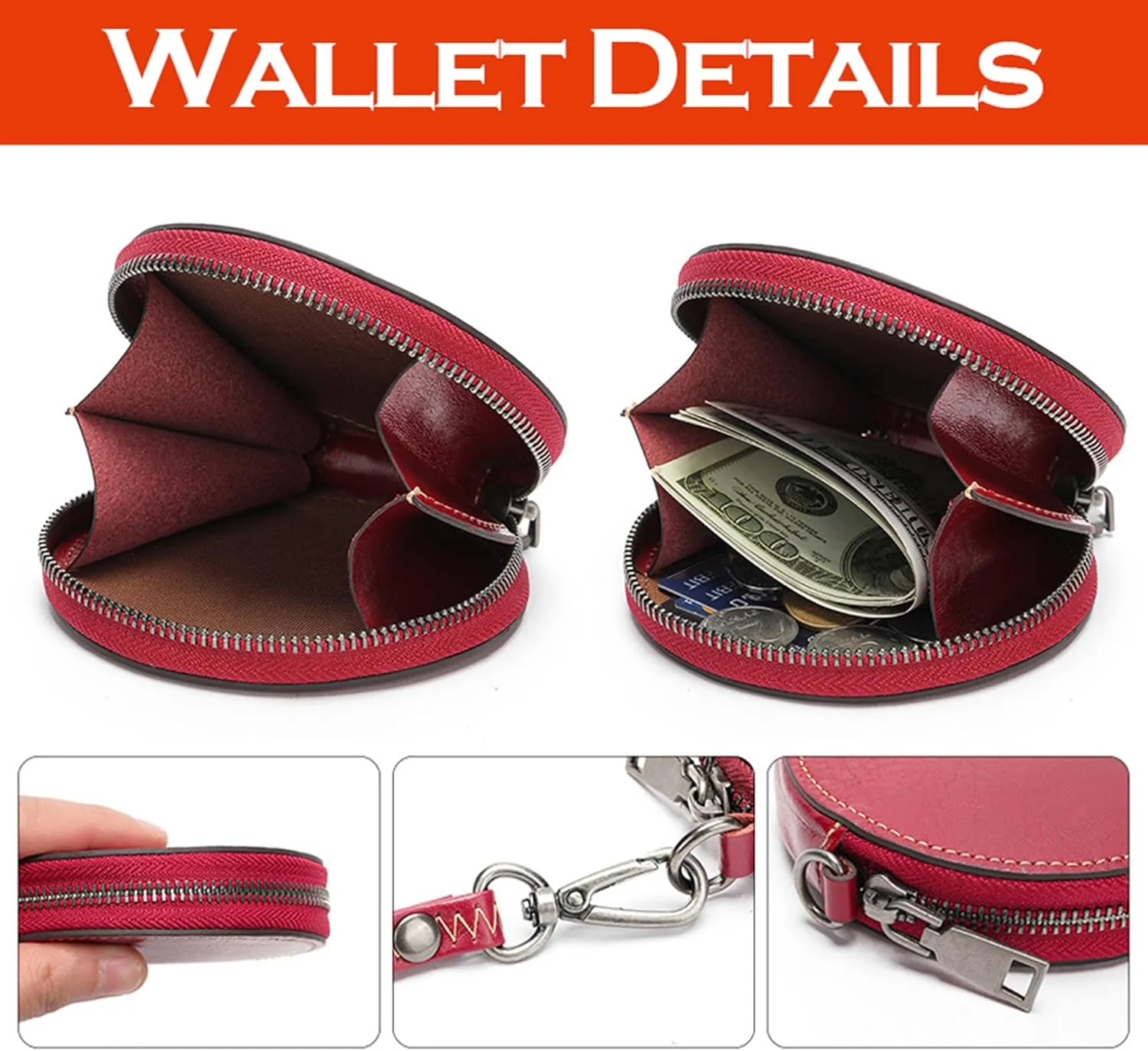 Personalized Coin Purse Pouch with Name, Custom Small Leather Change Purse for Coins Card Cash Zipper Mini Wallet for Women Men - Customized Gifts for Christmas Birthday Anniversary, Bridesmaid Gifts