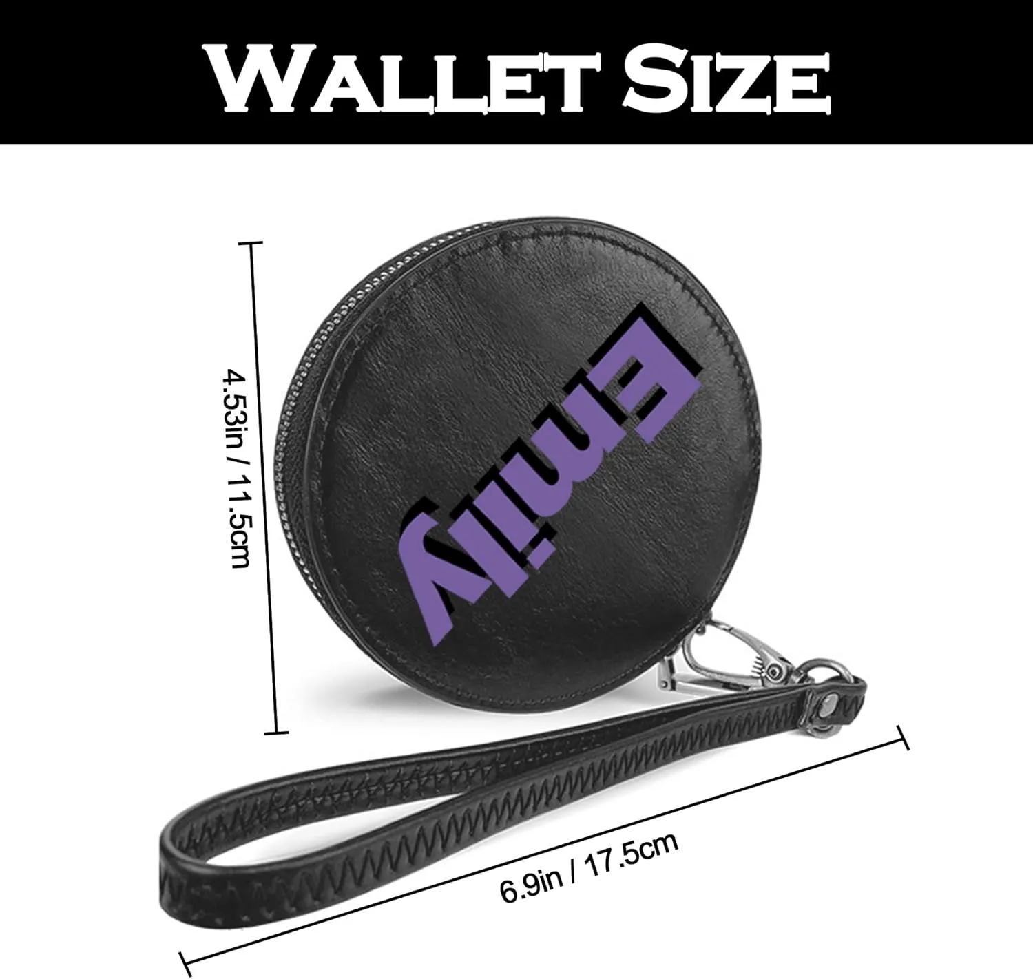 Personalized Coin Purse Pouch with Name, Custom Small Leather Change Purse for Coins Card Cash Zipper Mini Wallet for Women Men - Customized Gifts for Christmas Birthday Anniversary, Bridesmaid Gifts