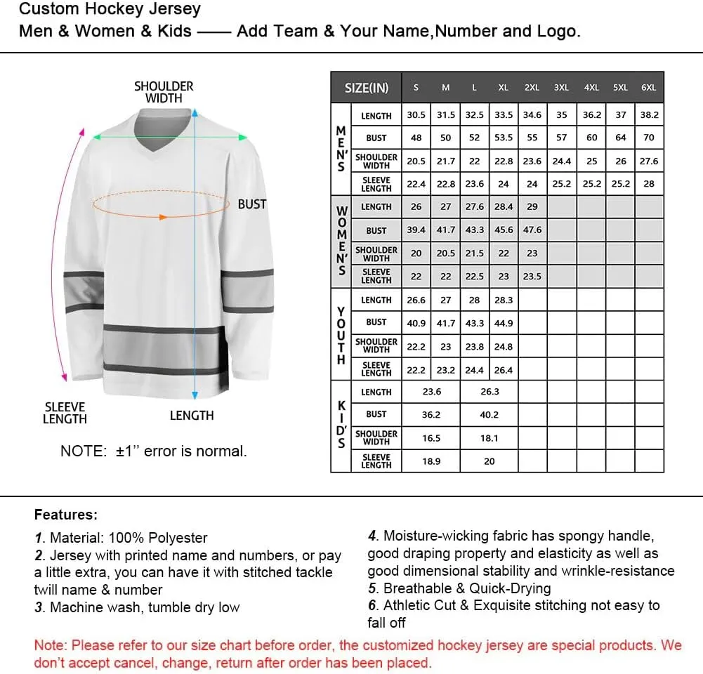 Personalized Custom Hockey Jersey with Hockey City Night Skyline Fashion Hockey Fans Gifts for Men Women Youth
