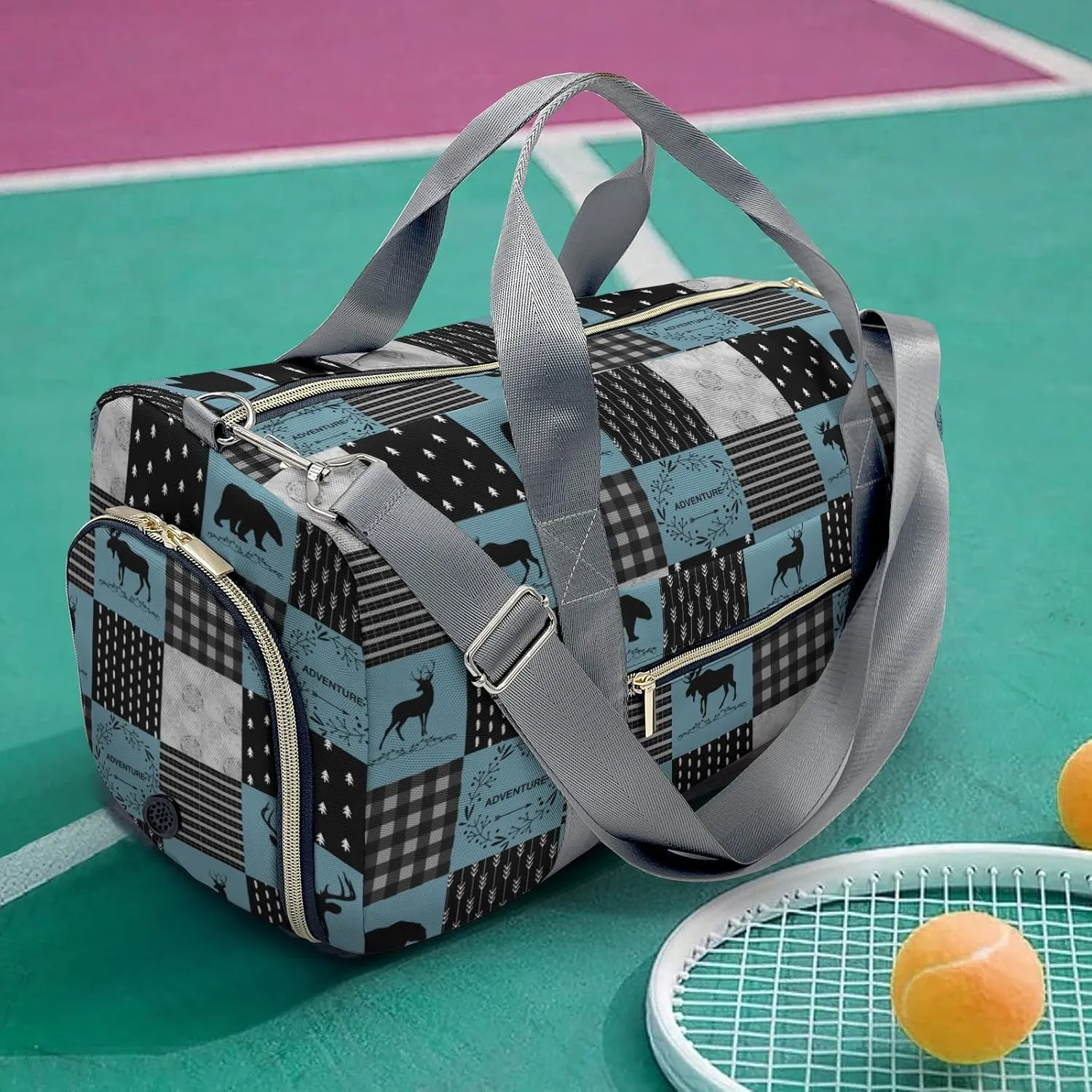 Personalized Duffel Bag Adventure Wild One Deer Bear Luxury on the Go: High-End Travel Bags for Sophisticated Travelers