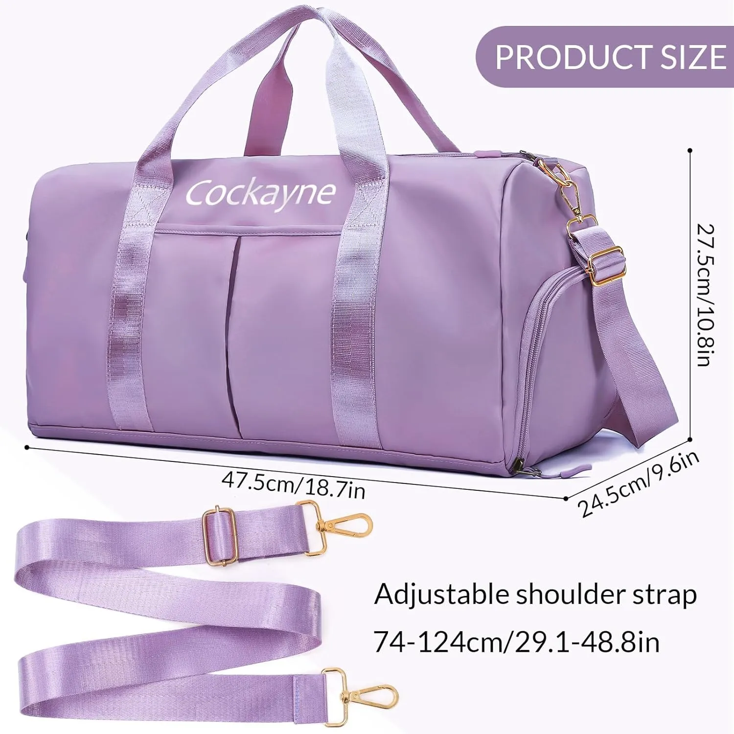Personalized Duffle Bag, Custom Name Sports Gym Bag with Shoe Compartment&Dry Pockets, Waterproof Weekender Bags for Women and Men,Swim Dance Gym Travel Bag,Gifts for Groomsman, Bridesmaid