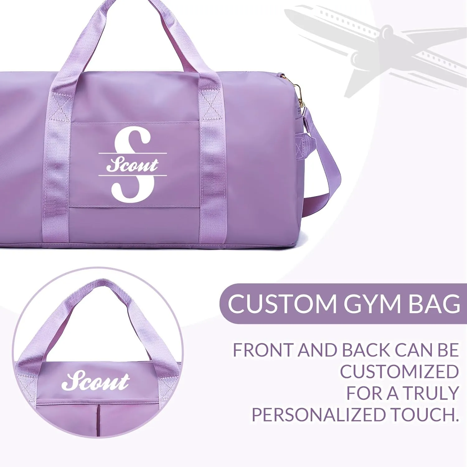 Personalized Duffle Bag, Custom Name Sports Gym Bag with Shoe Compartment&Dry Pockets,Waterproof Weekender Bags for Women and Men, Swim Dance Gym Travel Bag, Gifts for Groomsman,Bridesmaid