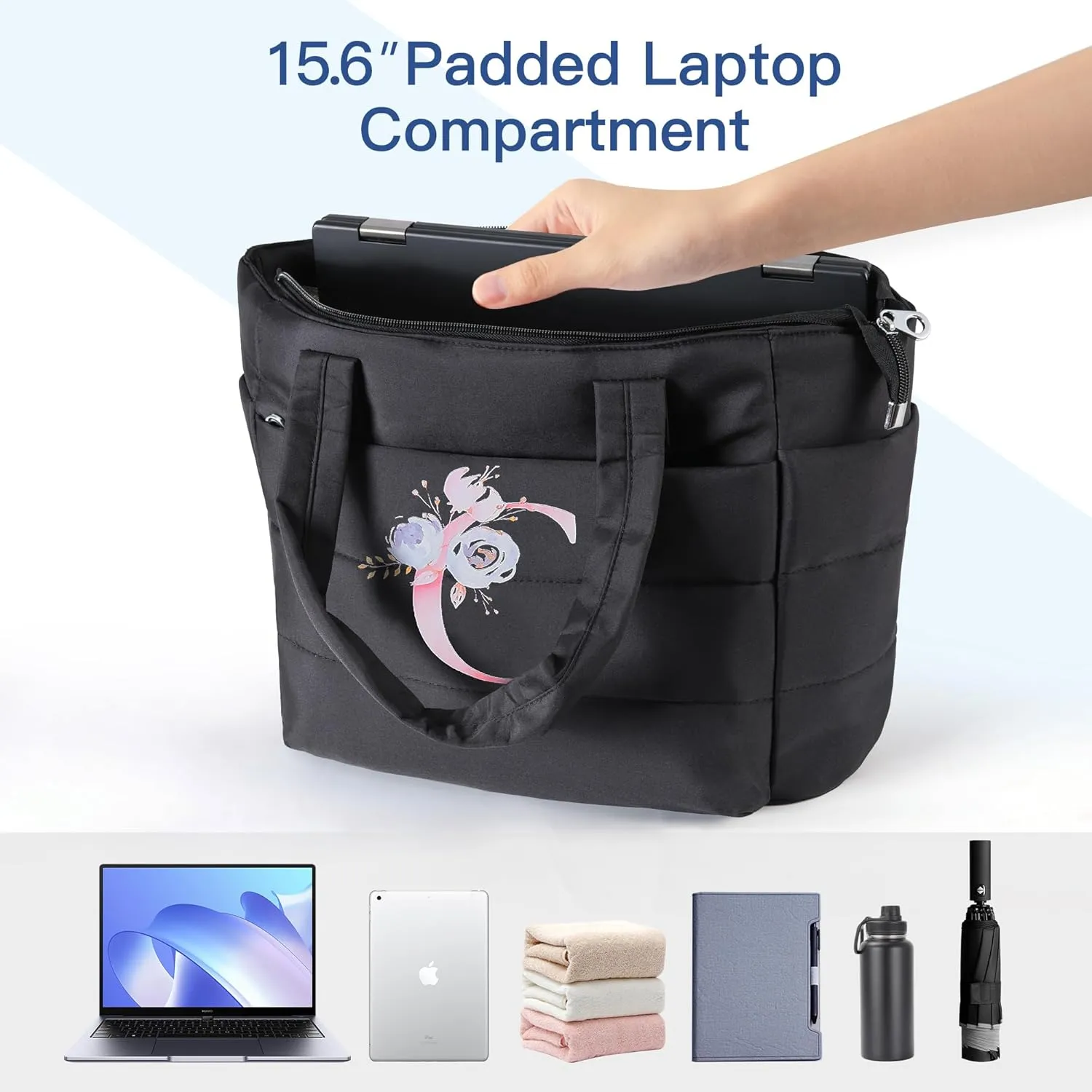 Personalized Initial Tote Bag for Women
