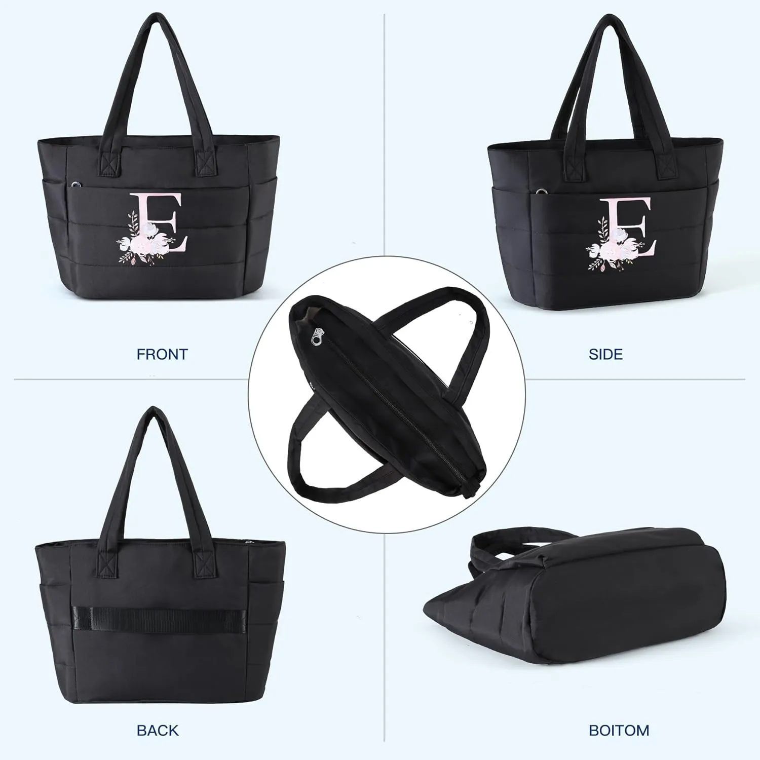 Personalized Initial Tote Bag for Women