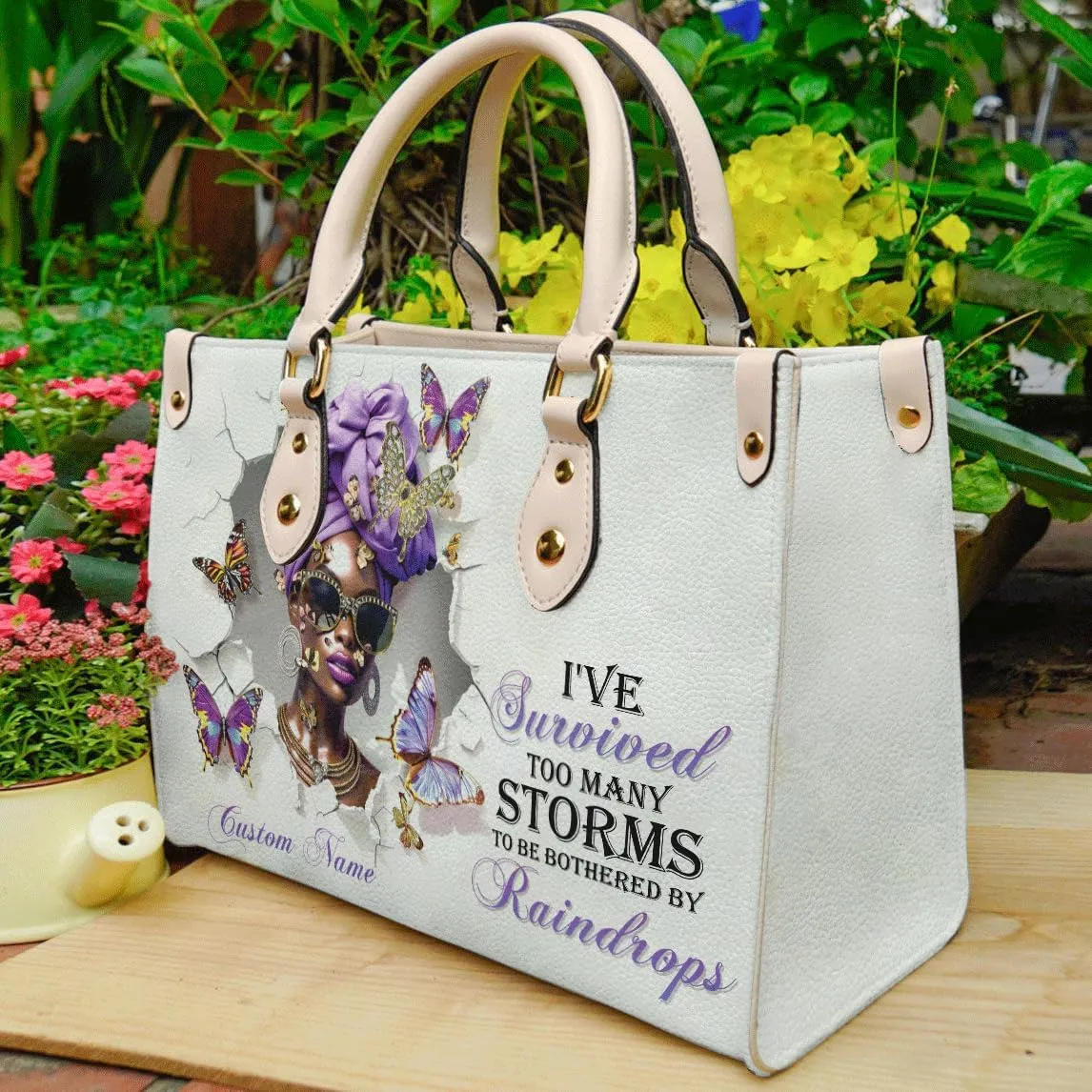 Personalized Leather Handbag For African American, Mother's Day Birthday Christmas Gifts For Women, For Black Women