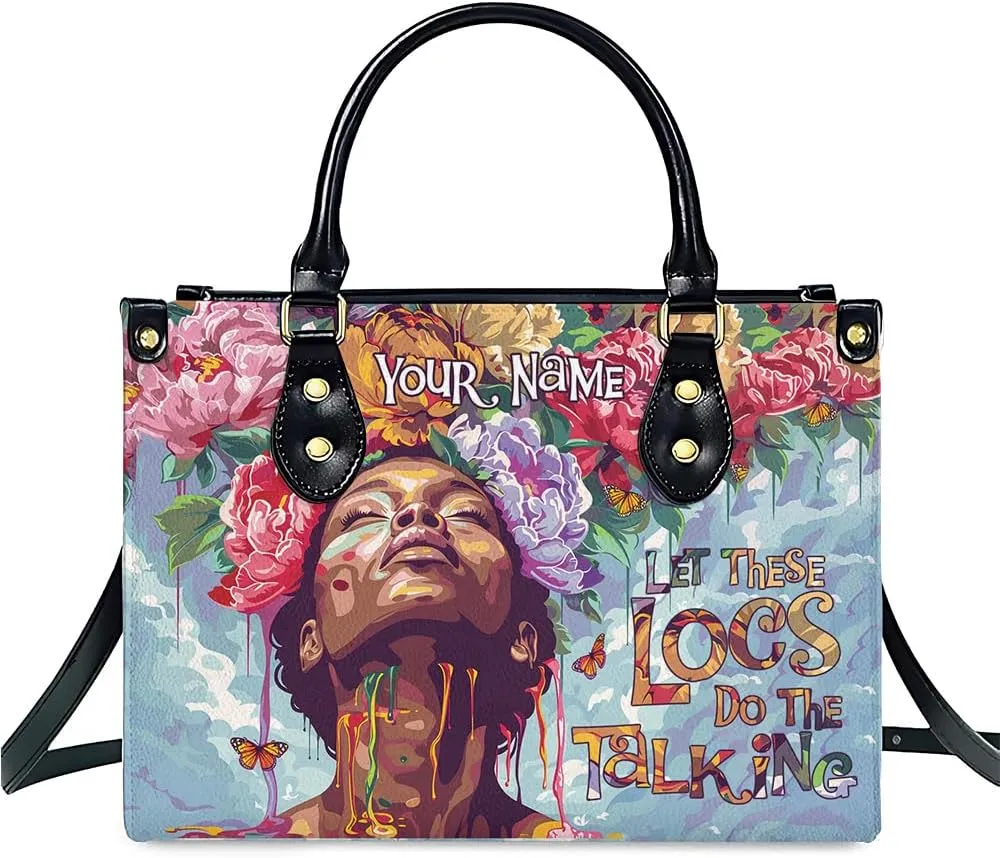 Personalized Leather Handbag For African American, Mother's Day Birthday Christmas Gifts For Women, For Black Women