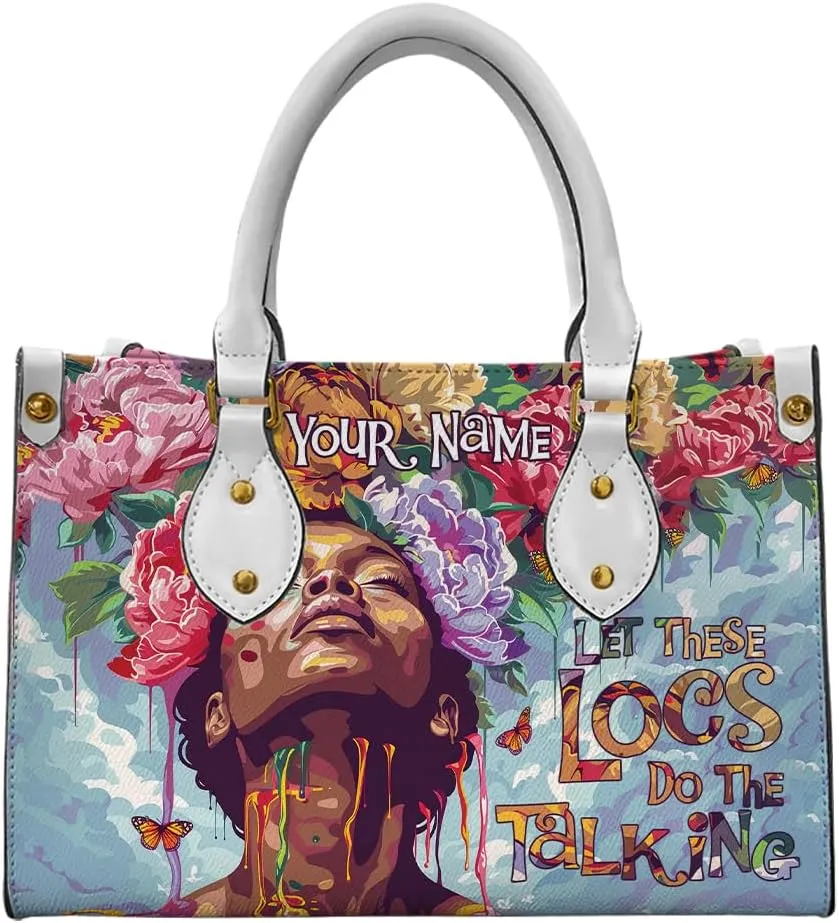 Personalized Leather Handbag For African American, Mother's Day Birthday Christmas Gifts For Women, For Black Women