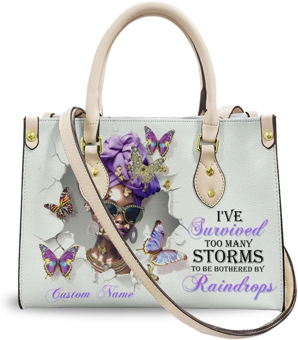 Personalized Leather Handbag For African American, Mother's Day Birthday Christmas Gifts For Women, For Black Women