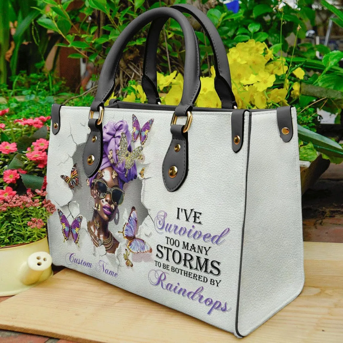 Personalized Leather Handbag For African American, Mother's Day Birthday Christmas Gifts For Women, For Black Women