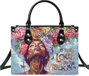 Personalized Leather Handbag For African American, Mother's Day Birthday Christmas Gifts For Women, For Black Women
