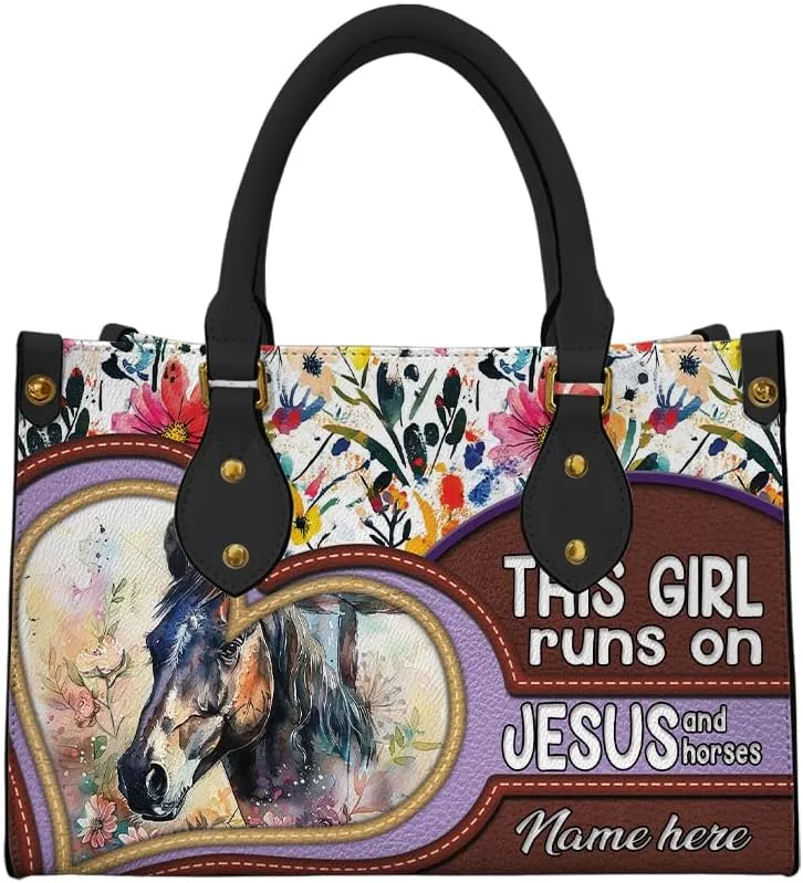 Personalized Leather Handbag for Women, Custom Name Bag, Mother's Day, Birthday, Christmas Gifts, Christian Faith Bags