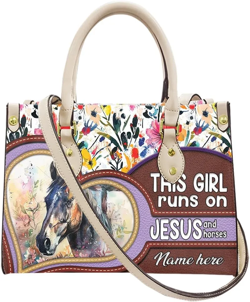Personalized Leather Handbag for Women, Custom Name Bag, Mother's Day, Birthday, Christmas Gifts, Christian Faith Bags